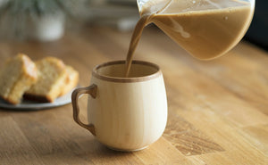 Riveret Cafe Au Lait Mug Cup 350Ml Pair Set Japan Dishwasher Safe White/Brown Rv-205Wb - YOYO JAPAN