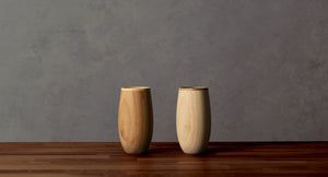 Riveret Japan Cocoon Tumbler 330Ml Pair Set Bamboo Dishwasher Safe White/Brown - YOYO JAPAN