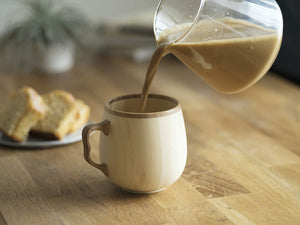 Riveret Brown Cafe Au Lait Mug - Made In Japan - YOYO JAPAN