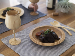 Riveret Japan Wine Glass Burgundy 380Ml Bamboo Dishwasher Safe White Rv-118W - YOYO JAPAN