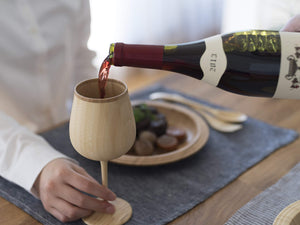 Riveret Japan Wine Glass Burgundy 380Ml Bamboo Dishwasher Safe White Rv-118W - YOYO JAPAN