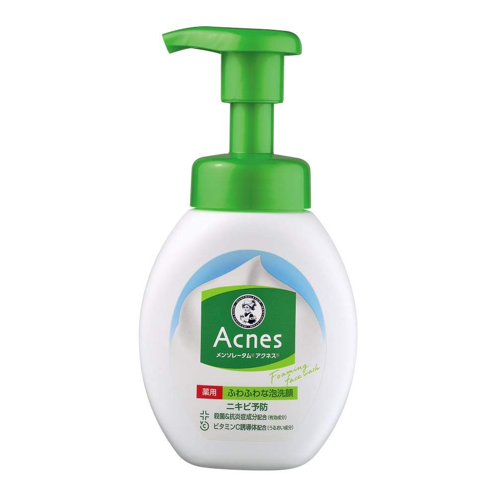 Rohto Mentholatum Acnes Fluffy Foam Face Wash Acne Cleanser 160ml - YOYO JAPAN