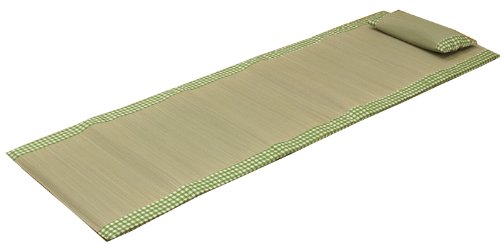 Ikehiko Corporation Rush Sleeping Mat With Pillow Green Single 60X180Cm Japan Urethane Included - YOYO JAPAN