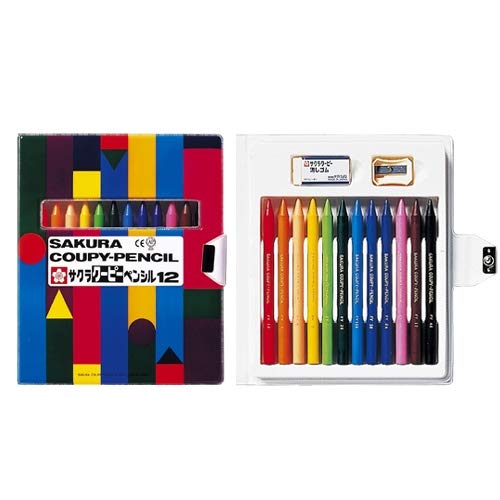Sakura Crepas 12 Color Pencil Set Soft Case Japan 2 Piece Set - YOYO JAPAN