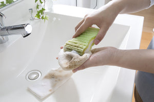 Sanko Mitsuba Japan Mud Stain Brush Laundry Cleaner Sponge Double Sided Easy Grip Bh-51 - YOYO JAPAN