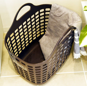 Sanko Plastic Laundry Basket No.1 Brown Made In Japan - Beet Basket - YOYO JAPAN