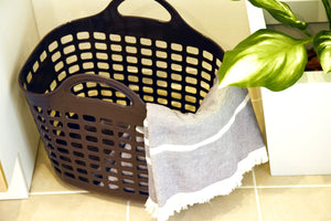 Sanko Plastic Laundry Basket No.1 Brown Made In Japan - Beet Basket - YOYO JAPAN