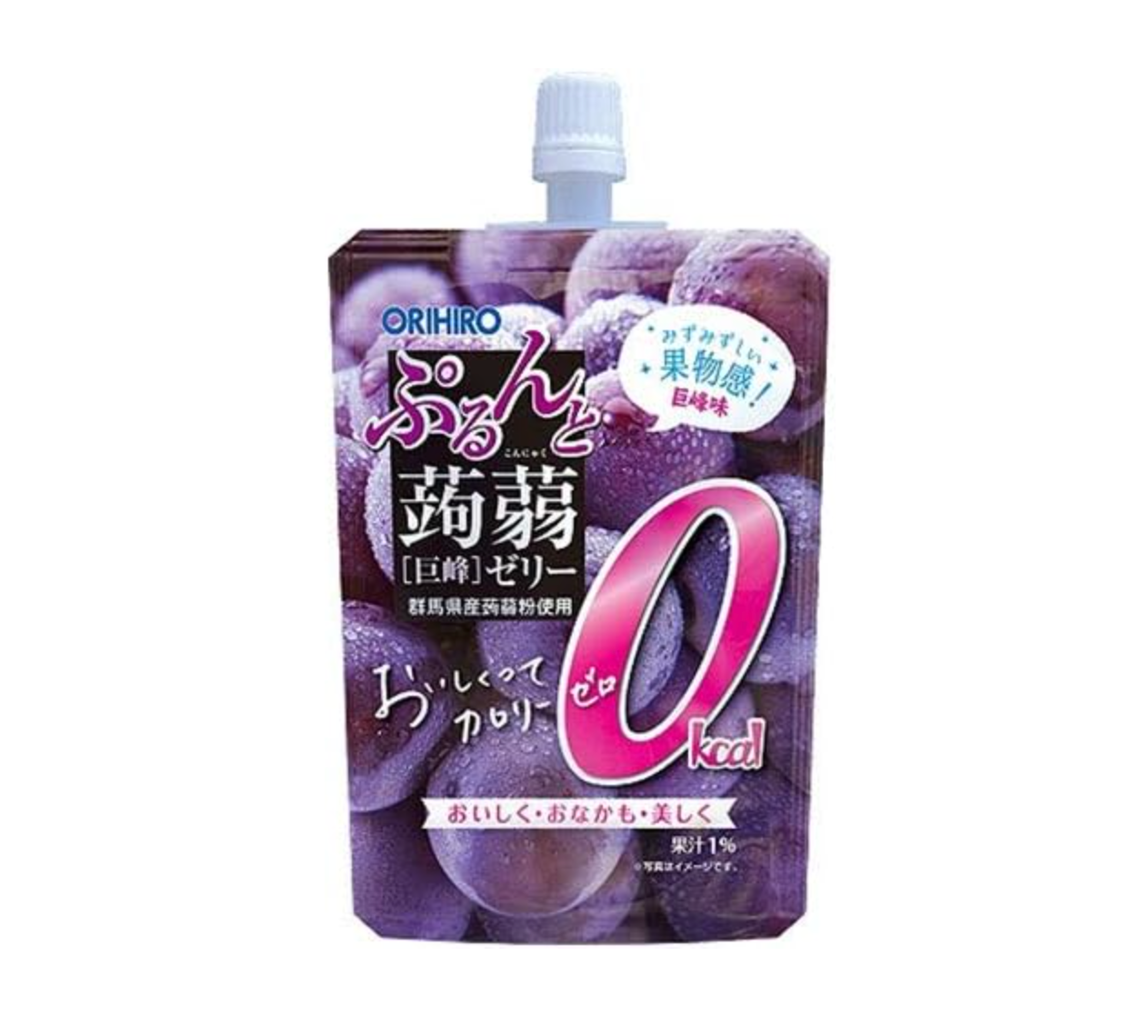 Orihiro Purun & Konjac Jelly 0 Calorie White Peach 130G Pouch X 48 Pieces - Japanese - YOYO JAPAN