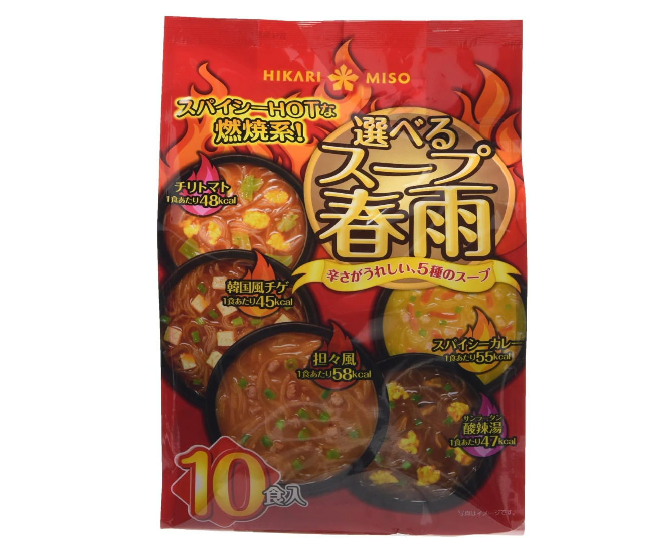 Hikari Miso Instant Hot and Spicy Harusame Soup Assortment 10 Packets - YOYO JAPAN
