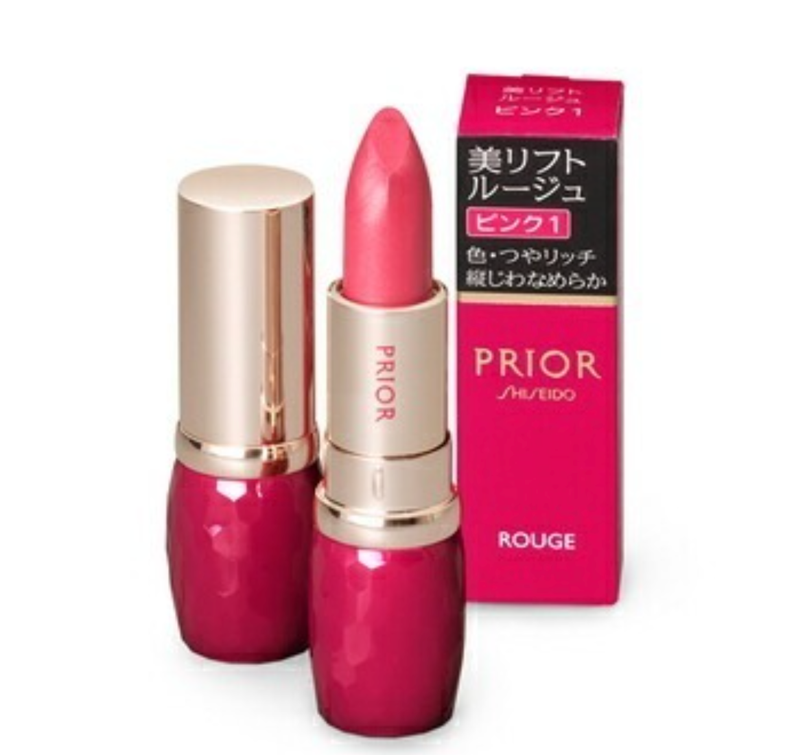 Shiseido Prior Beauty Lift Rouge Rose 1 4g - Japanese Glossy Lipstick - Lips Makeup - YOYO JAPAN