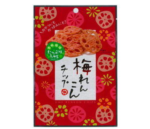 Sokan Ume Renkon Chips Japanese Plum Flavored Lotus Root Chips 18g (Pack of 6) - YOYO JAPAN