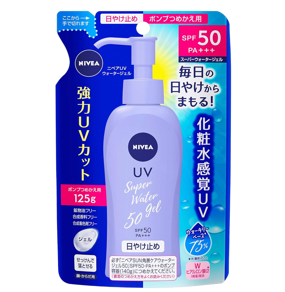 Nivea Sun Protect Super Water Gel Sunscreen Refill SPF50 PA+++ 125g - YOYO JAPAN