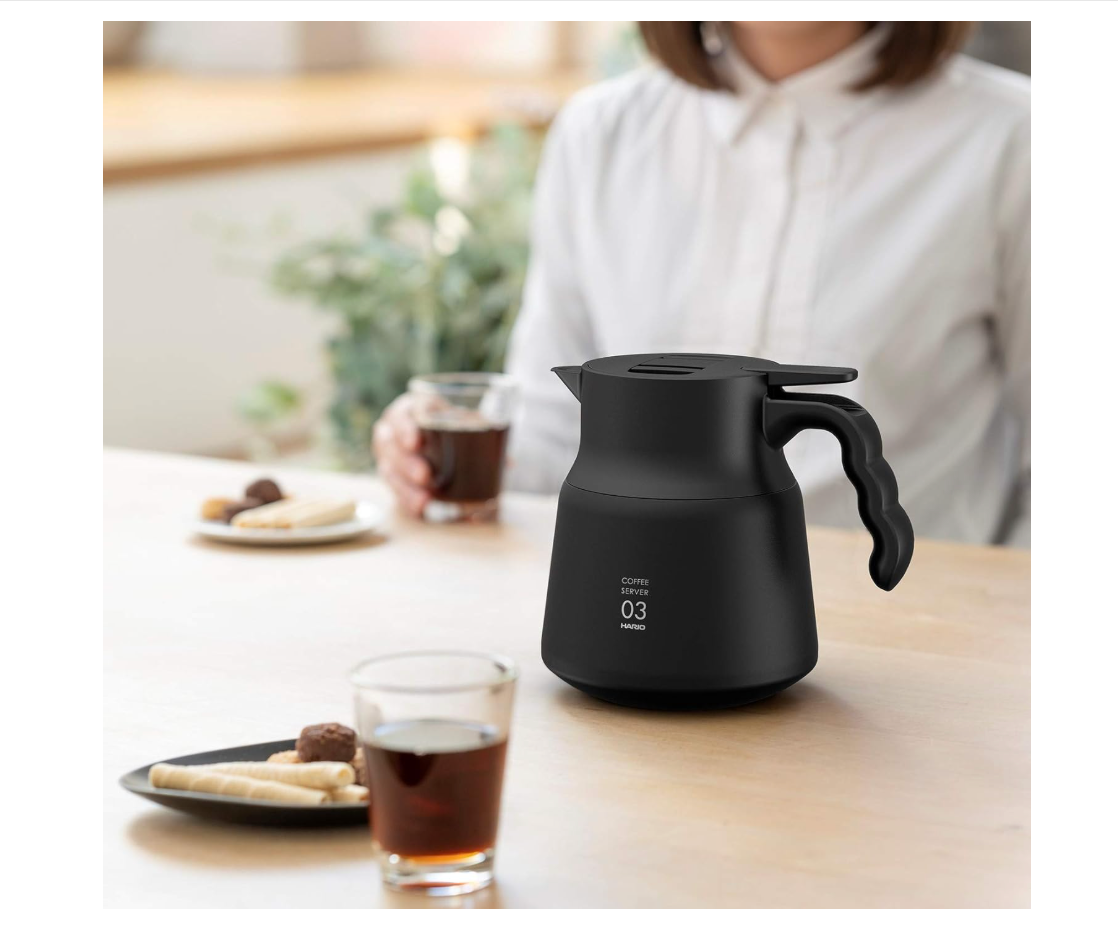 Hario V60 Thermal Stainless Steel Server 800 Japan Vhs-80B Black - YOYO JAPAN