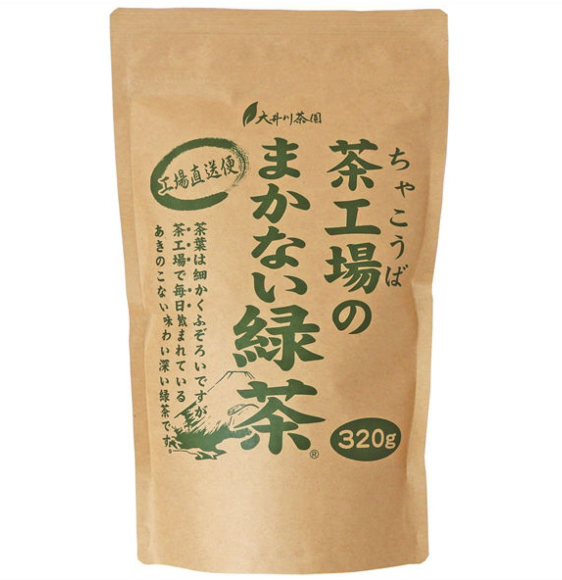 Oigawa Tea Garden Ryokucha Green Tea Paper Bag 320g - Ocha Matcha Leaf Roasted Rice - YOYO JAPAN