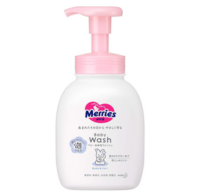 Kao Merries Baby Foaming Wash for Body and Hair 400ml - YOYO JAPAN