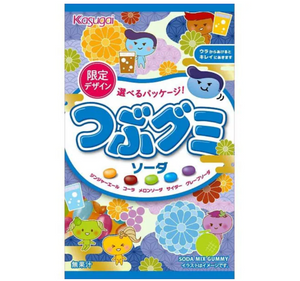 Kasugai Tsubu Gummy Mixed Soda Flavor Gummies 80g (Pack of 3) - YOYO JAPAN