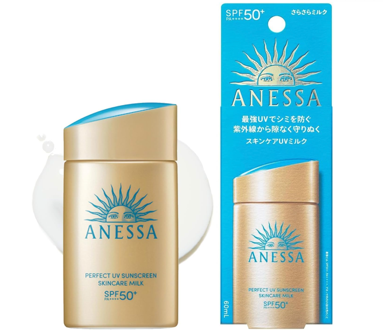 Anessa Perfect UV Skin Care Milk SPF50 + PA ++++ For Face & Body 60ml - YOYO JAPAN