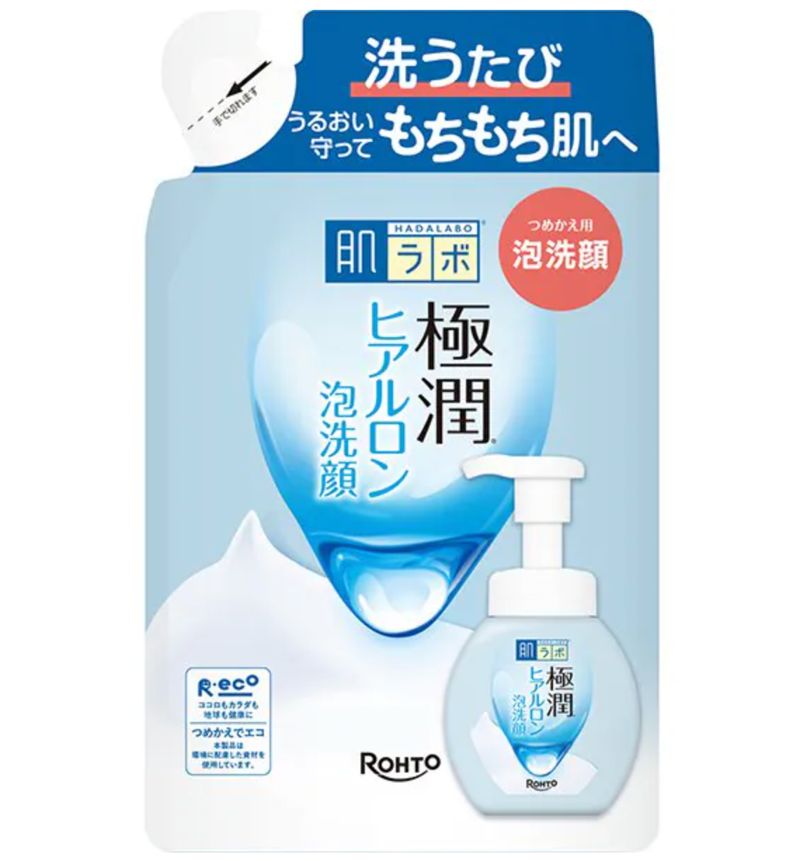 HadaLabo Gokujyun Hyaluron Cleansing Foam - Refill (140ml) - Japanese Skincare - YOYO JAPAN
