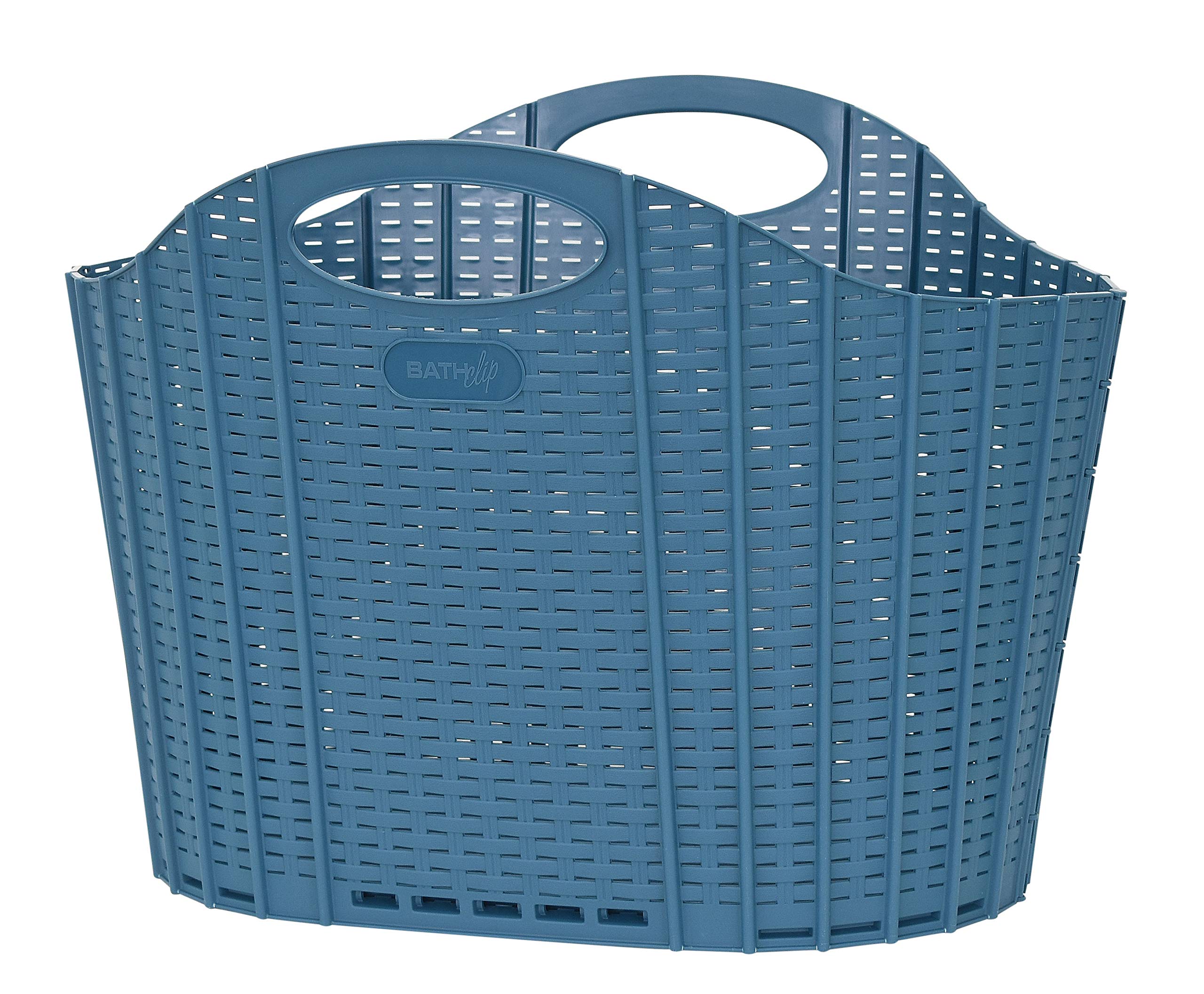 Seiei Japan Foldable Laundry Basket Rattan Style Blue Hamper Bag Folding Compact Storage 55X38X39Cm 120413 - YOYO JAPAN