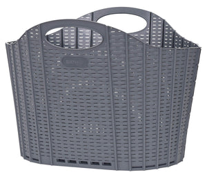 Seiei Gray Rattan Style Foldable Laundry Basket Hamper Bag Japan - 55X38X39Cm Compact Storage 120415 - YOYO JAPAN