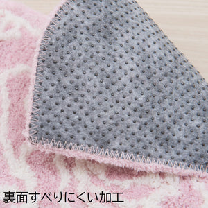 Senko Japan Clear Rose Toilet Mat 60X60Cm Light Pink 87838 - YOYO JAPAN