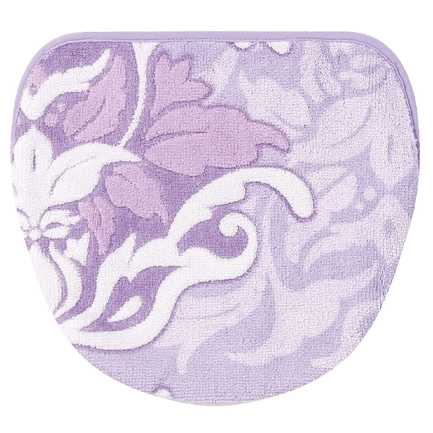 Senko Japan Samira Toilet Lid Cover Lavender Damask Antibacterial Deodorant 32052 - YOYO JAPAN