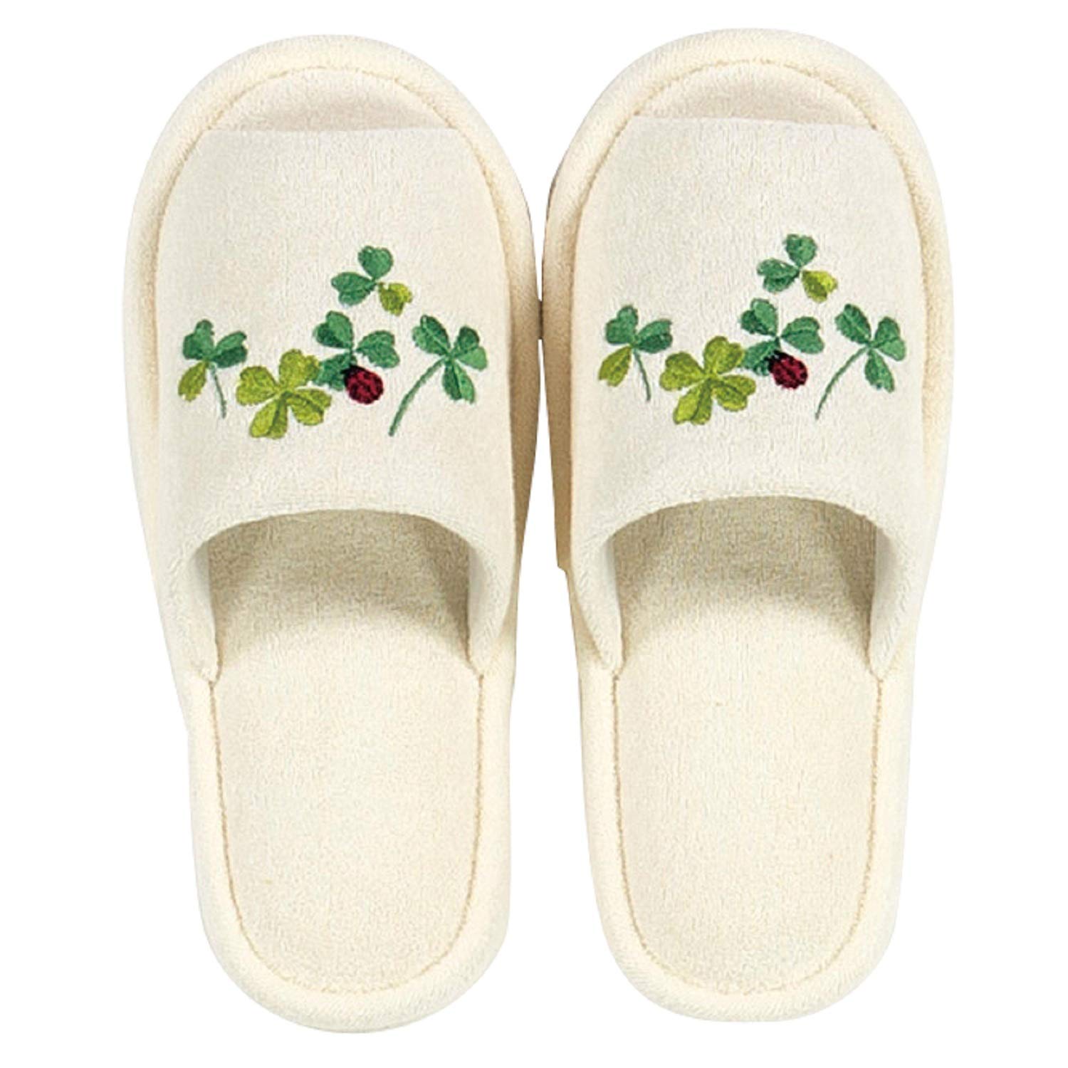 Senko Ladybug Slippers Ivory 63618 - Japanese Footwear - YOYO JAPAN