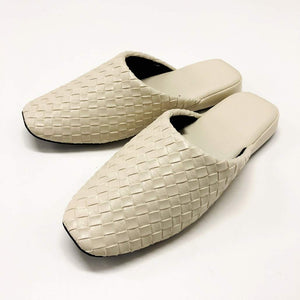 Senko M+Home Japan Texele Synthetic Leather Slippers Beige - YOYO JAPAN