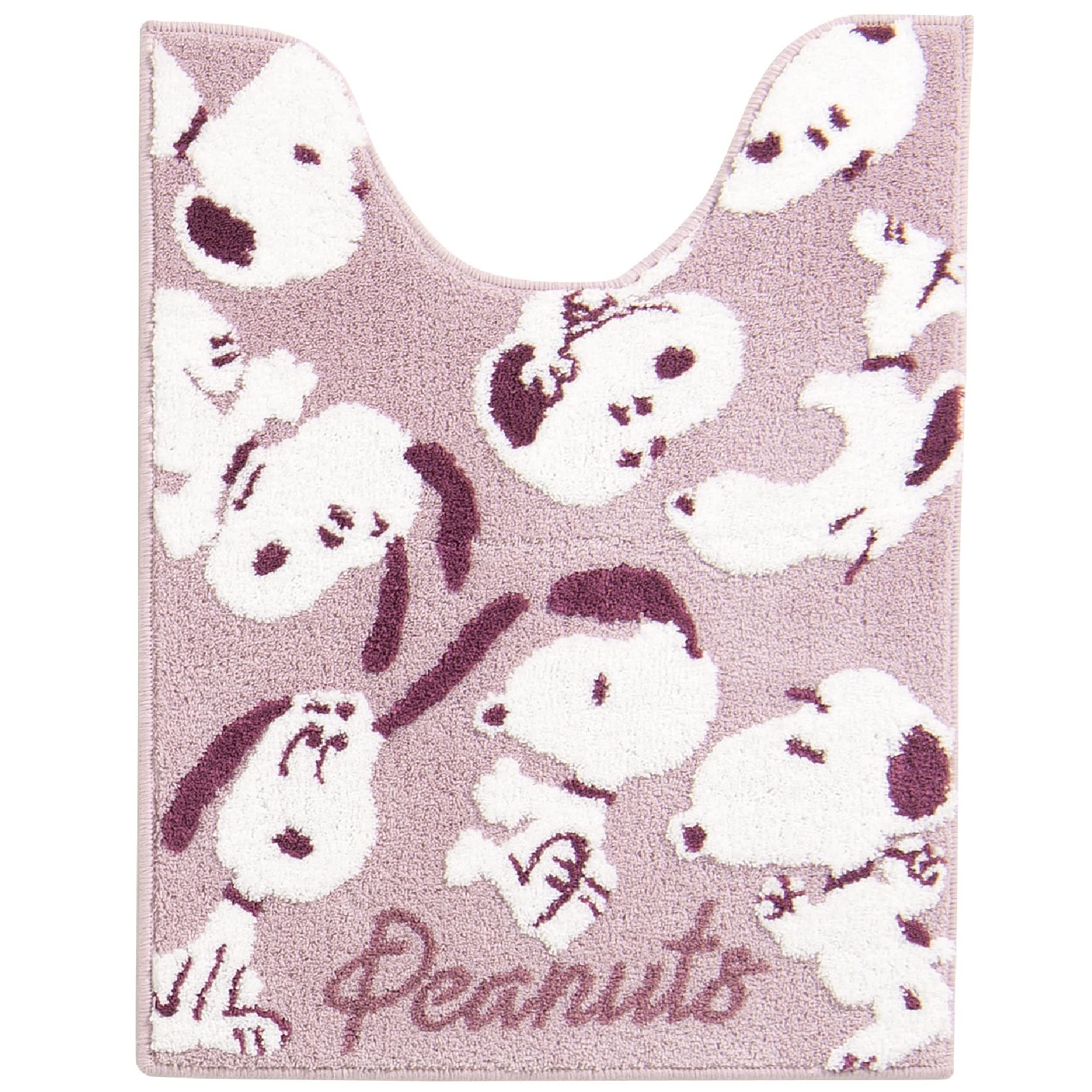 Senko Japan Snoopy Toilet Mat 80X60Cm Fluffy Pink Animal Character 65297 - YOYO JAPAN