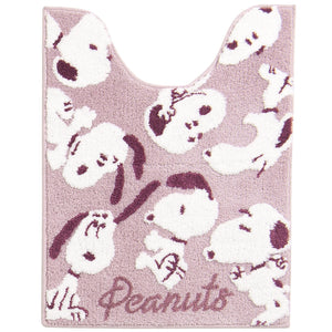 Senko Japan Snoopy Toilet Mat 80X60Cm Fluffy Pink Animal Character 65297 - YOYO JAPAN