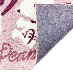 Senko Japan Snoopy Toilet Mat 80X60Cm Fluffy Pink Animal Character 65297 - YOYO JAPAN