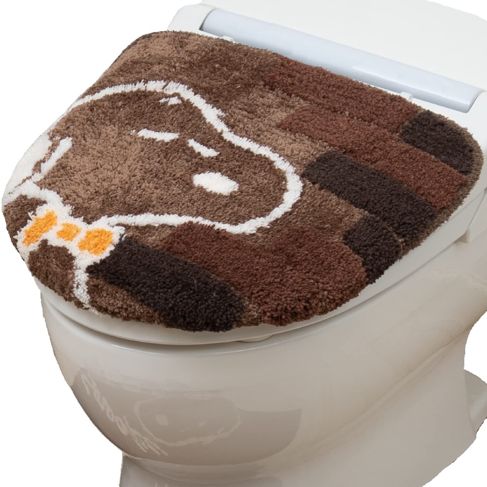 Senko Japan Snoopy Toilet Lid Cover Cleaning Brown Character 65182 - YOYO JAPAN