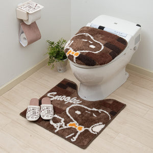 Senko Japan Snoopy Toilet Lid Cover Cleaning Brown Character 65182 - YOYO JAPAN
