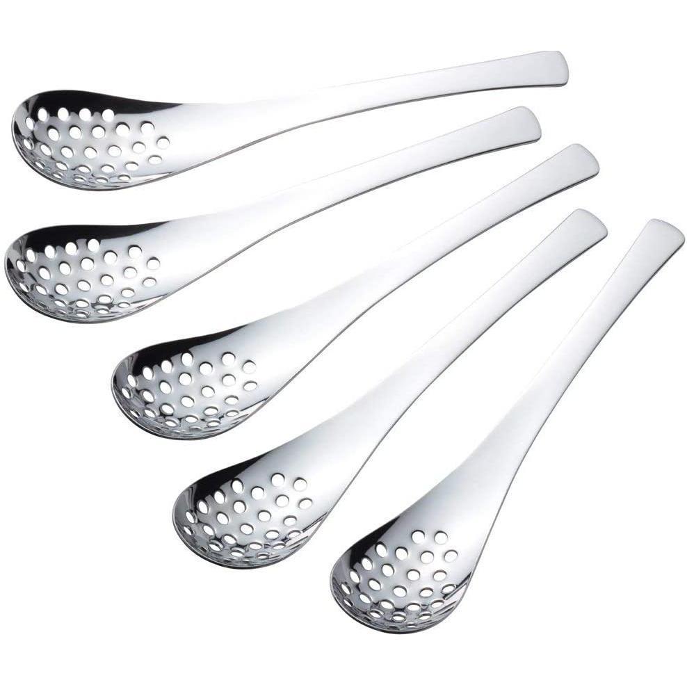Shimomura Stainless Steel Slotted Renge Spoons (5 Pieces Set) - YOYO JAPAN