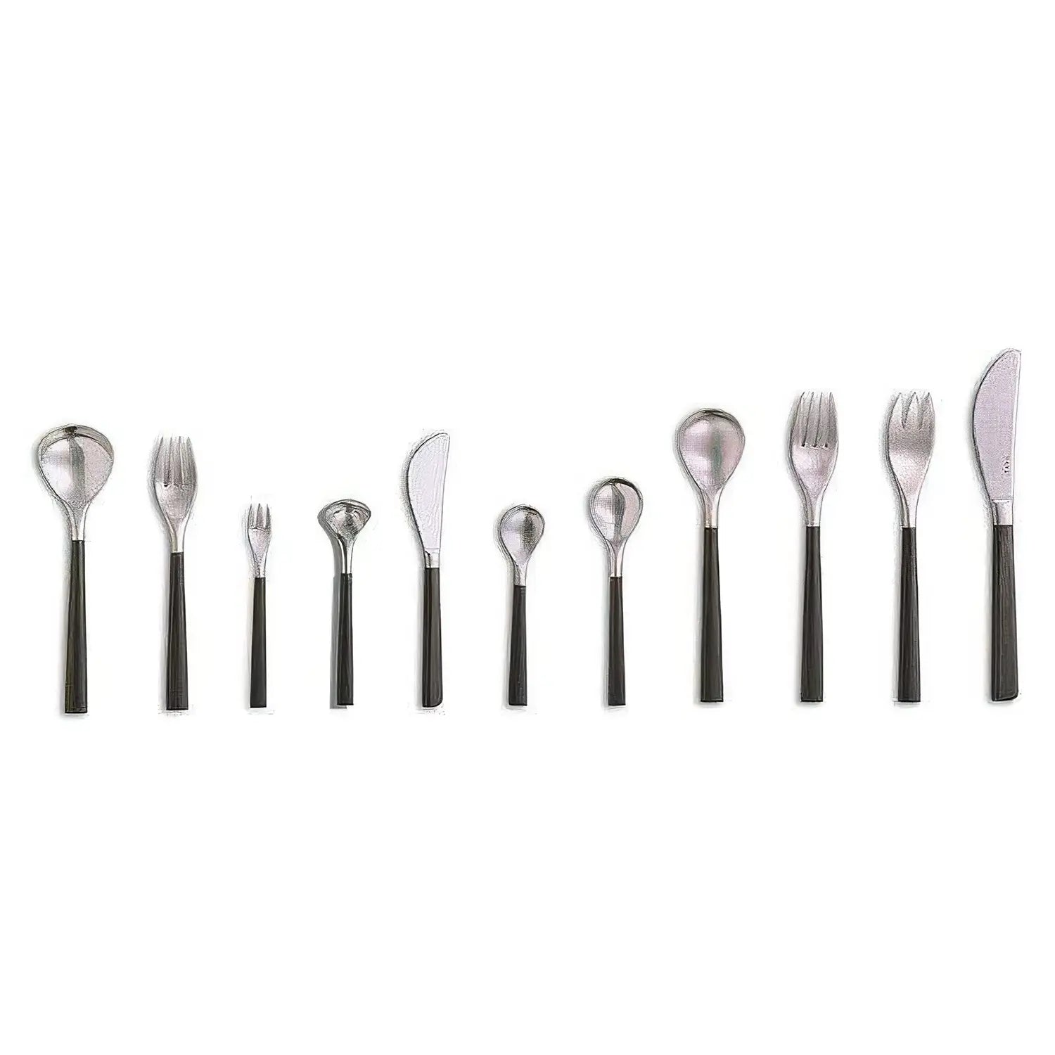 Nihon Yoshokki Japan Sori Yanagi Black Handle Dessert Spoon 18Cm - YOYO JAPAN