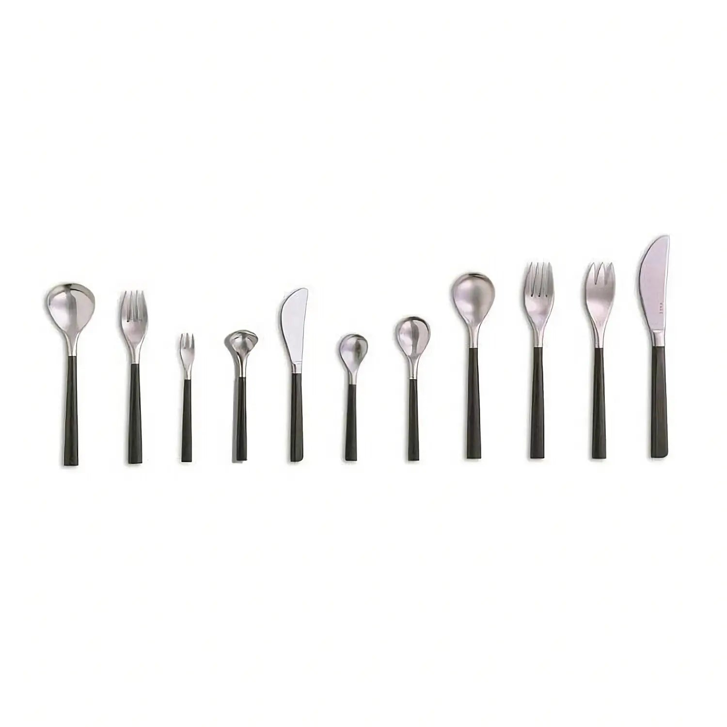 Nihon Yoshokki 14Cm Black Handle Teaspoon - Made In Japan - YOYO JAPAN