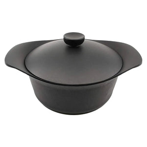 Nihon Yoshokki Cast Iron Induction Casserole 22Cm Japan W/Lid & Fork - YOYO JAPAN