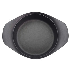 Nihon Yoshokki Cast Iron Induction Oil Pan Griddle 22Cm W/ Lid & Fork Made In Japan - YOYO JAPAN