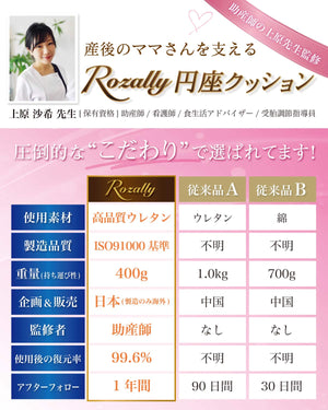 Rozally Donut Cushion Supervised By Midwives - Postpartum Hemorrhoids 5 Colors - YOYO JAPAN