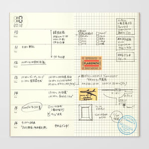 Designphil Traveler's Notebook Weekly Planner Refill Regular Size 14331006 - YOYO JAPAN