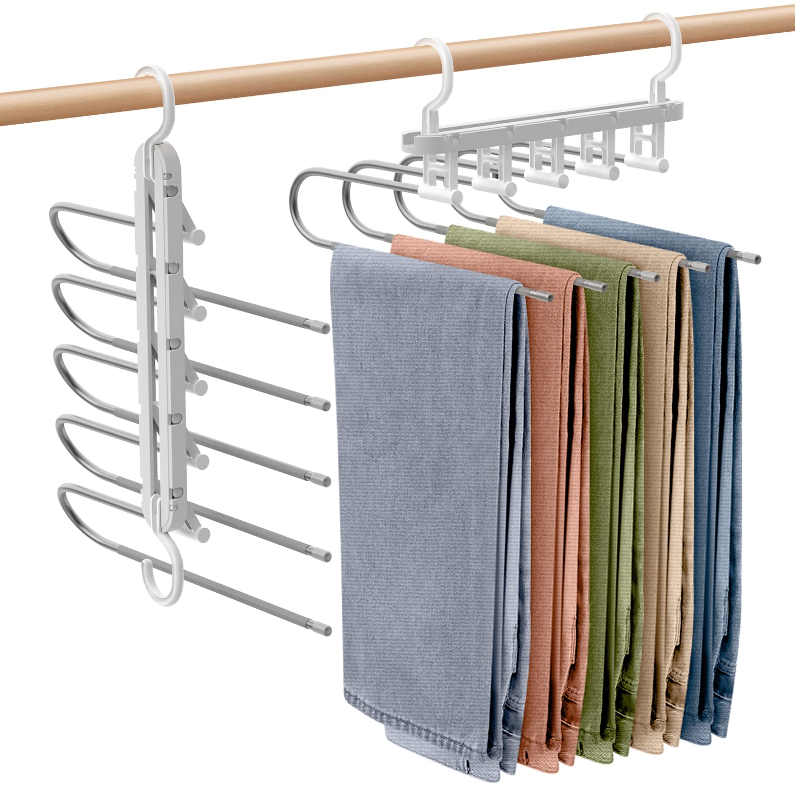 Housolution Trouser Hanger 5 Tiers Japan - Wrinkle Prevention No Marks Closet Storage - YOYO JAPAN