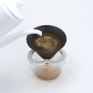 Tsuki Usagi Black & White Ceramic Coffee Dripper Filter Set - YOYO JAPAN