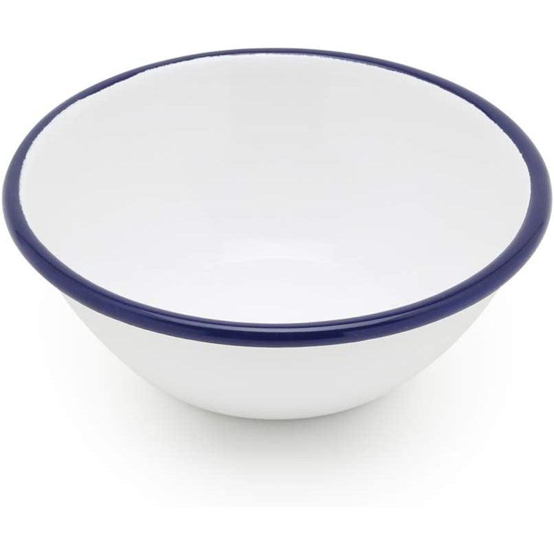 Tsuki Usagi White Enamel Bowl With Navy Blue Detailing - YOYO JAPAN