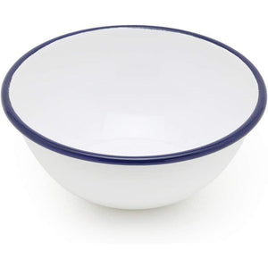 Tsuki Usagi White Enamel Bowl With Navy Blue Detailing - YOYO JAPAN
