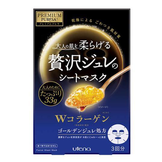 Utena Premium Puresa Golden Jelly Face Mask Collagen 3 Sheets - YOYO JAPAN
