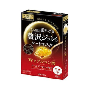 Utena Premium Puresa Golden Jelly Face Mask Hyaluronic Acid 3 Sheets - YOYO JAPAN