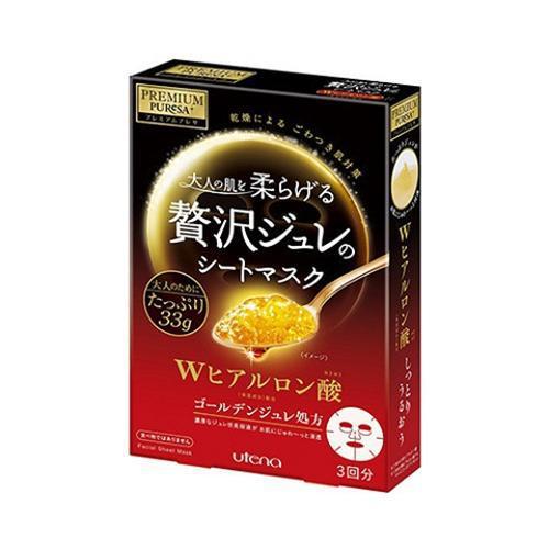 Utena Premium Puresa Golden Jelly Face Mask Hyaluronic Acid 3 Sheets - YOYO JAPAN