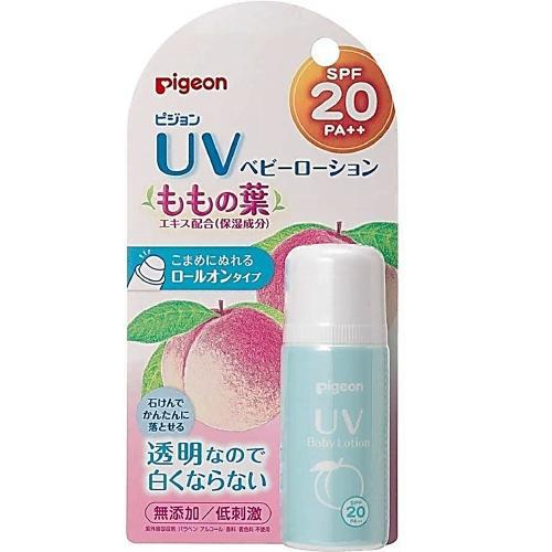 Pigeon UV Baby Roll-On Peach Smell SPF20 PA++ 25g - Japanese Sunscreen For Baby Skin - YOYO JAPAN