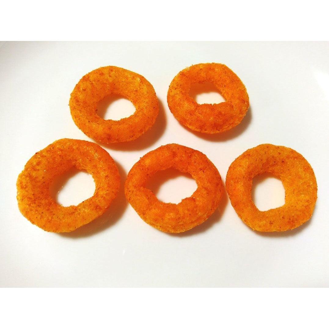 Yaokin Umaiwa Mentai Spicy Cod Roe Corn Puff Rings 75g (Pack of 3) - YOYO JAPAN