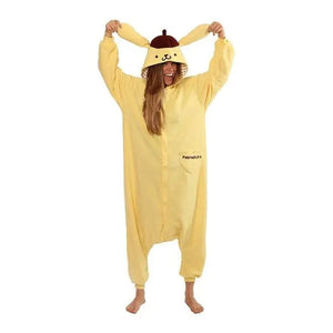 Onesie SAZAC Sanrio Pompompurin Kigurumi Costume, detailed hood, designed for Sanrio fans